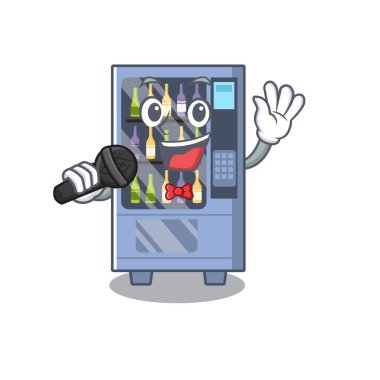 Singing şarap otomat karakter ile izole