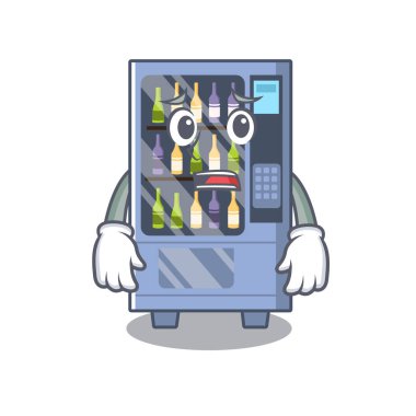 Korkulu şarap otomat karakteri ile izole