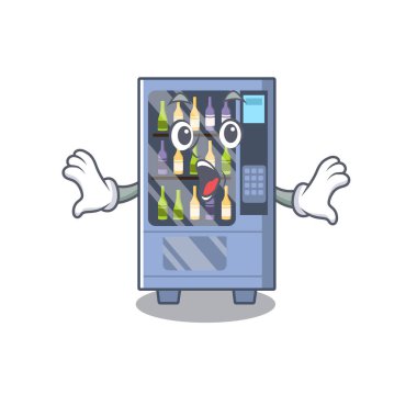 Sürpriz şarap otomat karakteri ile izole