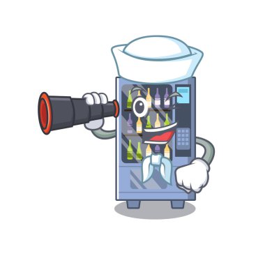 Karakter ile izole dürbün şarap otomat ile Denizci