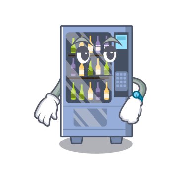 Bekleyen şarap otomat maskot şeklinde karakter
