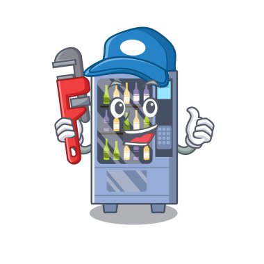 Tesisatçı şarap otomat maskot şeklinde karakter