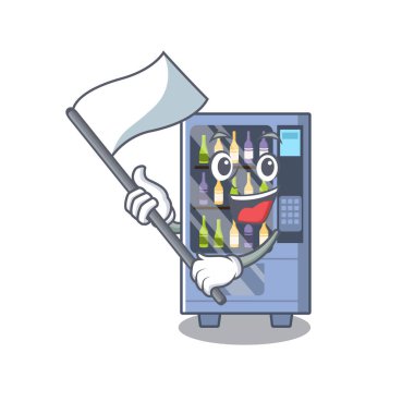 Bayrak şarap otomat maskot şeklinde karakter ile