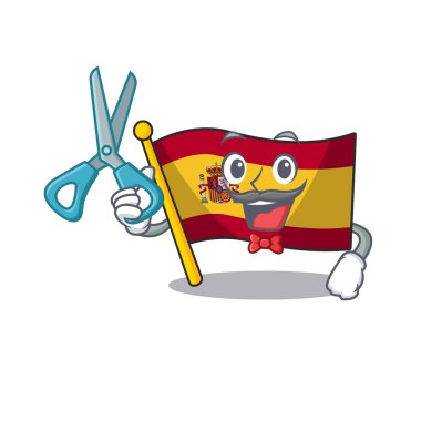 Berber karakteri İspanya bayrakları karikatürler ile oluşturulan