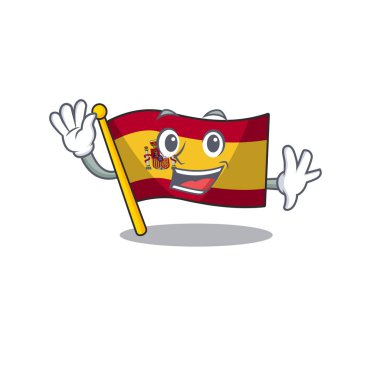 Sallanan karakter İspanya bayrağı karikatür çekmece saklanır