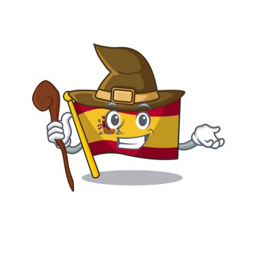 Cadı bayrağı İspanya karikatür izole