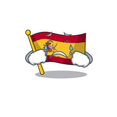 Ağlayan bayrak İspanya karikatür izole