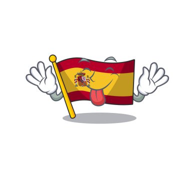 Maskot şeklinde ile bayrak İspanya Dil dışarı