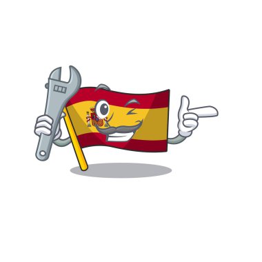 Maskot şeklinde mekanik bayrak İspanya