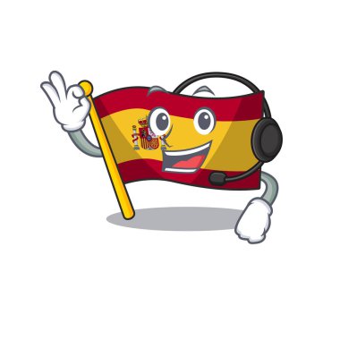 Maskot şeklinde kulaklık bayrağı İspanya ile