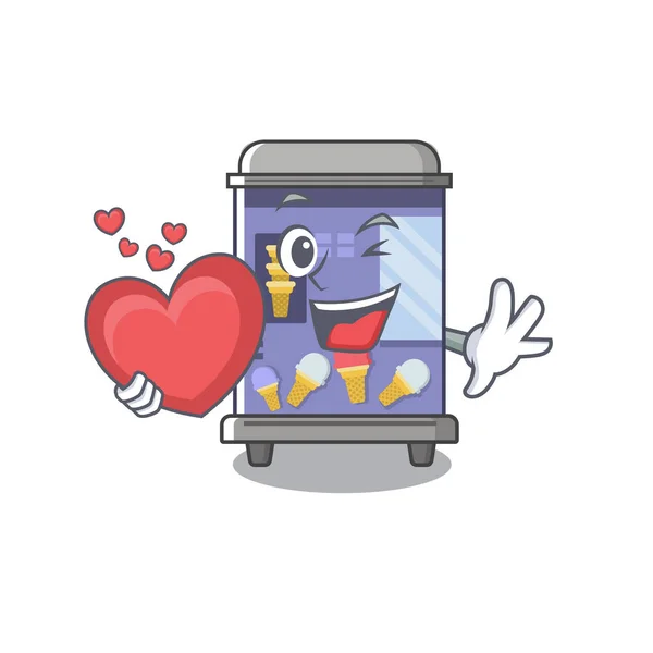 Con corazón helado máquina expendedora forma de la mascota — Archivo Imágenes Vectoriales
