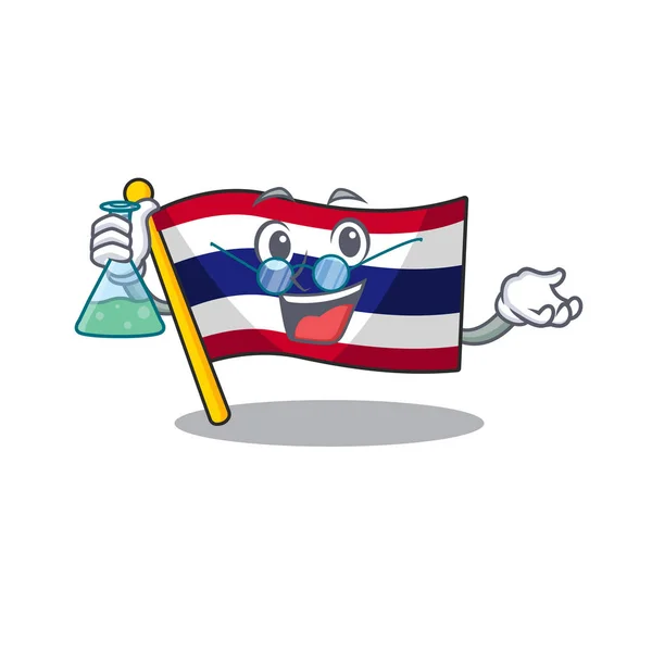 Professeur drapeau thailand isolé avec le caractère — Image vectorielle