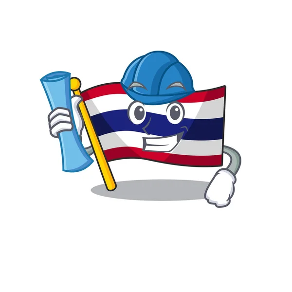 Архитектор флаг Таиланда изолирован с характером — стоковый вектор