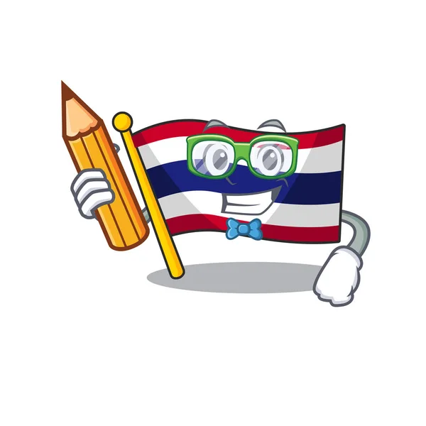 Thailand drapeau étudiant isolé avec le caractère — Image vectorielle