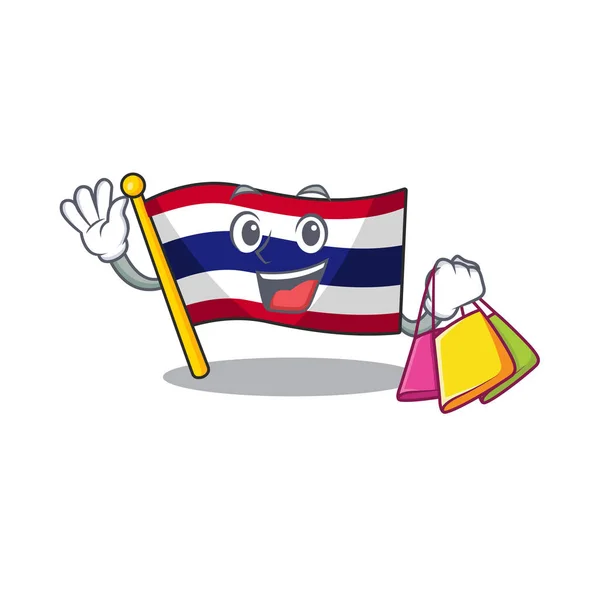 Drapeau commerçant thailand isolé avec le caractère — Image vectorielle