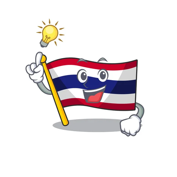 Have an idea flag thailand cartoon is hoisted on character pole — Stock Vector