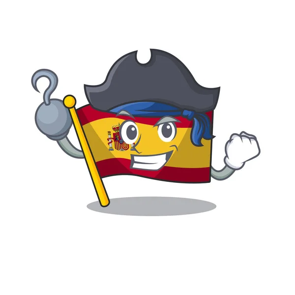 Banderas de España de carácter pirata formadas con dibujos animados — Vector de stock