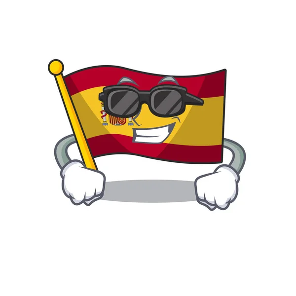 Super δροσερό χαρακτήρα Ισπανίας σημαία είναι αποθηκευμένο συρτάρι καρτούν — Διανυσματικό Αρχείο