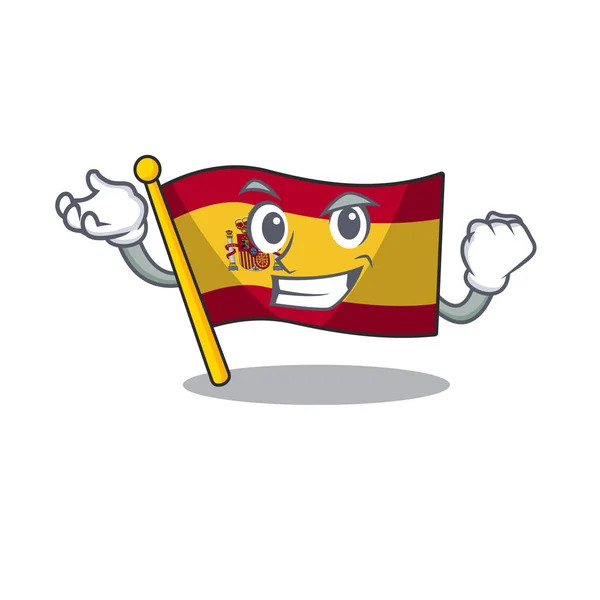Udany znak Hiszpania flaga jest przechowywana kreskówka szuflada — Wektor stockowy