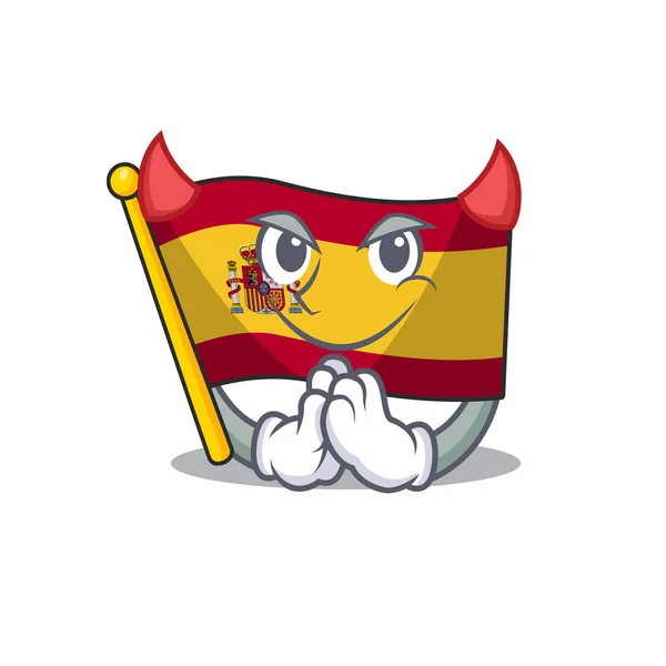 Bandeira do diabo espanha isolada nos desenhos animados — Vetor de Stock