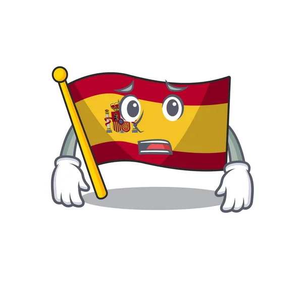 Espadilha bandeira com medo isolado no desenho animado —  Vetores de Stock