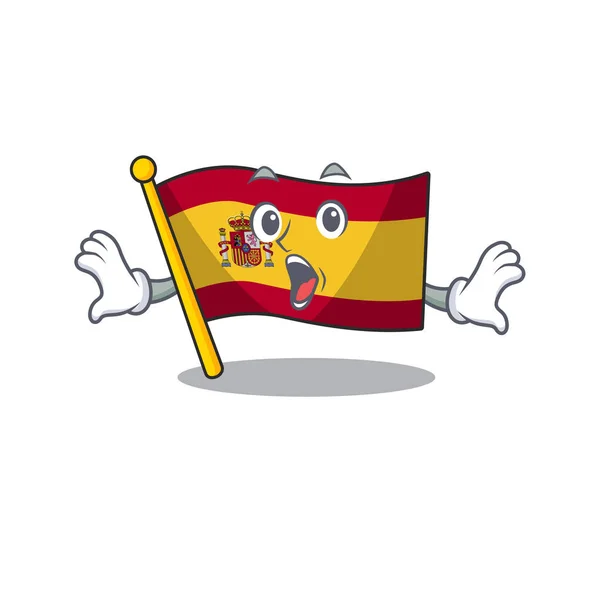 Sürpriz bayrak İspanya karikatür izole — Stok Vektör
