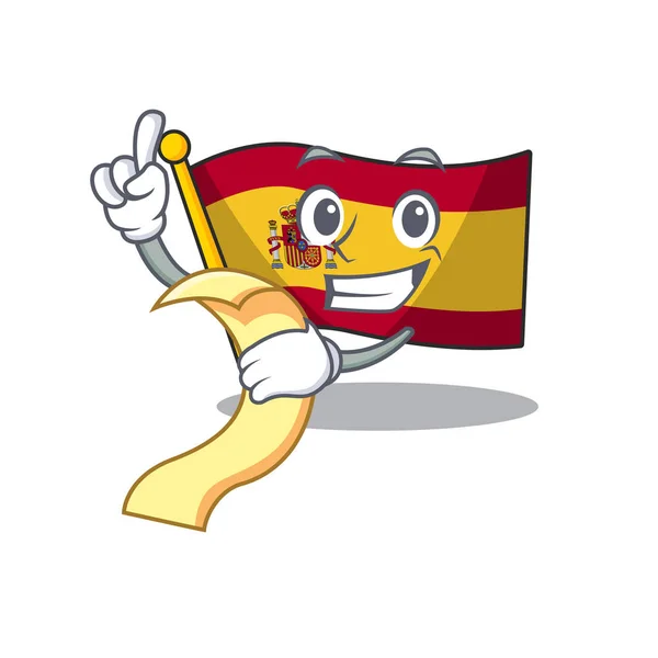 Z menu flaga Hiszpania izolowane w kreskówce — Wektor stockowy