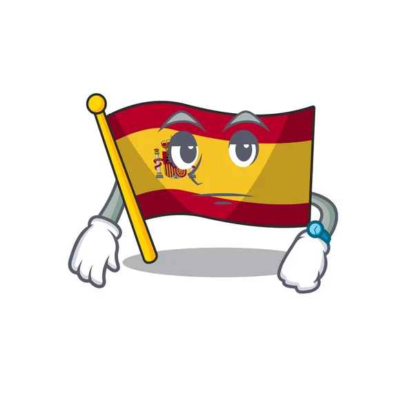Αναμονή σημαία Ισπανία με το σχήμα μασκότ — Διανυσματικό Αρχείο