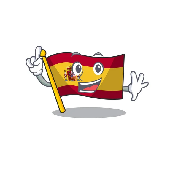 Bandera de dedo España con en la forma de la mascota — Vector de stock