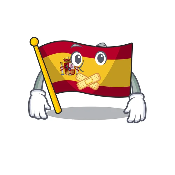 Maskot şeklinde sessiz bayrak İspanya — Stok Vektör