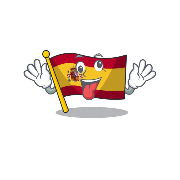Maskot şeklinde crazy bayrak İspanya — Stok Vektör