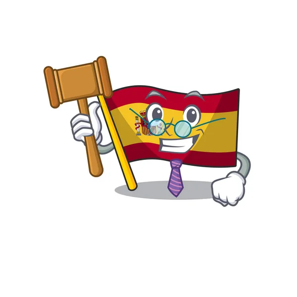 Juiz bandeira espanha com na forma de mascote — Vetor de Stock