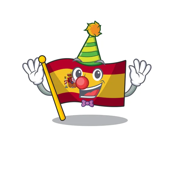 Clown flaga Hiszpanii z w kształcie maskotki — Wektor stockowy