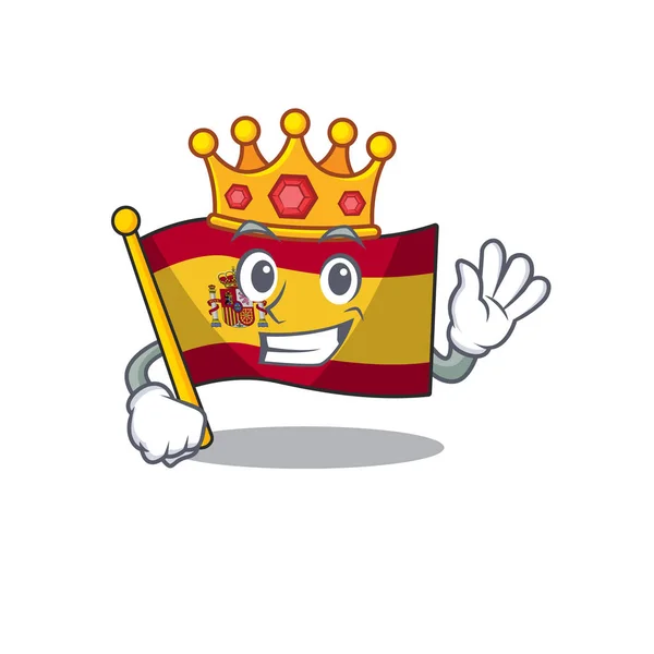 Bandeira rei espanha com a forma de mascote —  Vetores de Stock