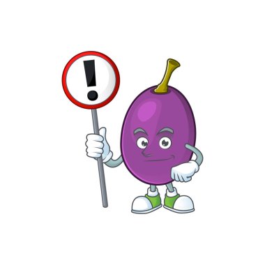 Beyaz arka plan üzerinde işareti winne meyve çizgi film karakteri ile