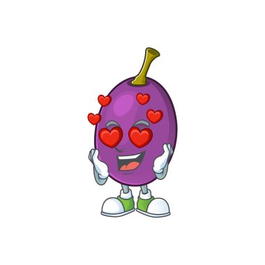 Aşk winne meyve sevimli maskot karikatür tarzı