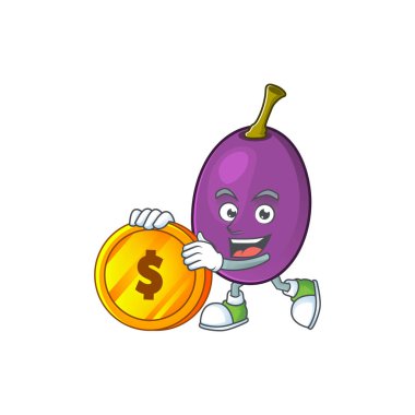 Bir karakter karikatür sikke lezzetli winne meyve getir