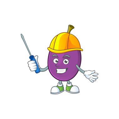 Bir karakter karikatür Otomotiv lezzetli winne meyve