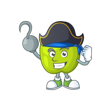 Yeşil elma karakter maskotu korsan büyükanne smith