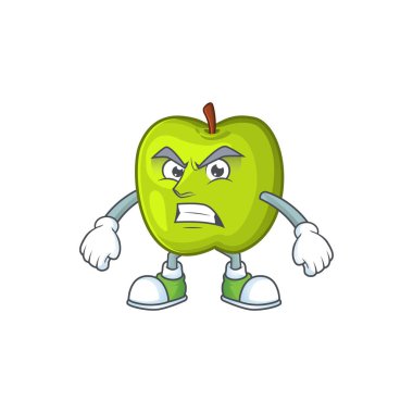 Maskot ile Scream karakter granny smith yeşil elma