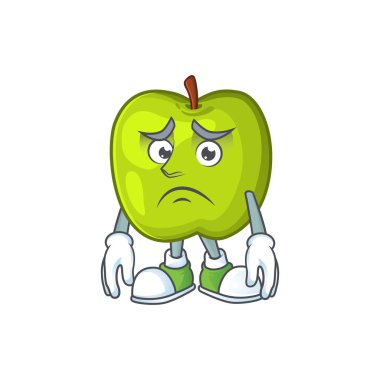 Korkmuş büyükanne smith yeşil elma karikatür maskotu