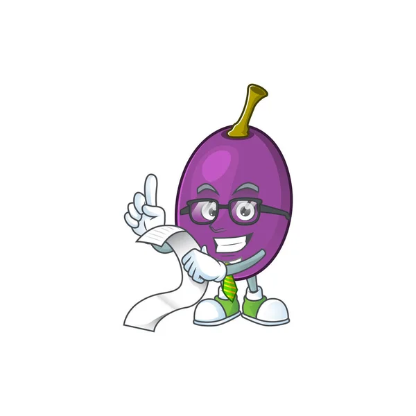 Con menú winne fruta linda mascota estilo de dibujos animados — Vector de stock