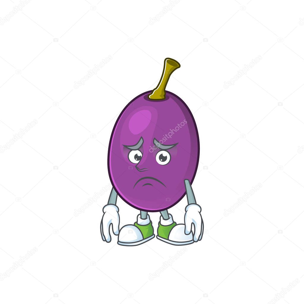 Afraid winne fruit cute mascot cartoon style