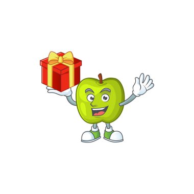 Sağlık maskotu için hediye büyükanne smith elma karakteri getir