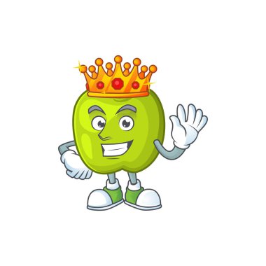 Sağlık maskotu için Kral granny smith elma karakteri