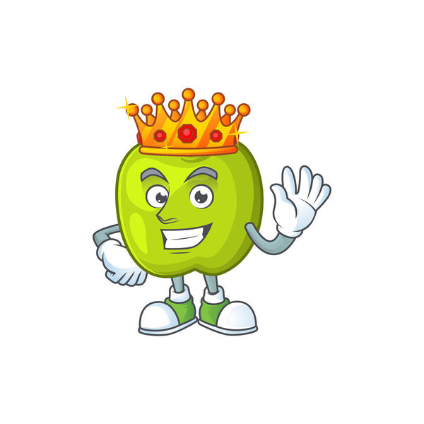 King granny smith apple character for health mascot