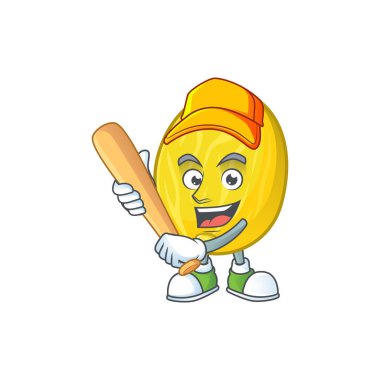 Tatlı maskot için beyzbol kavun çizgi film karakteri oynamak
