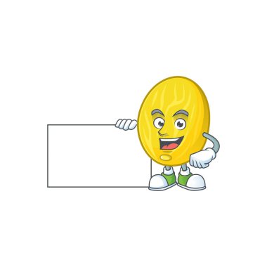 Tatlı maskotu için tahta kavun çizgi film karakteri ile