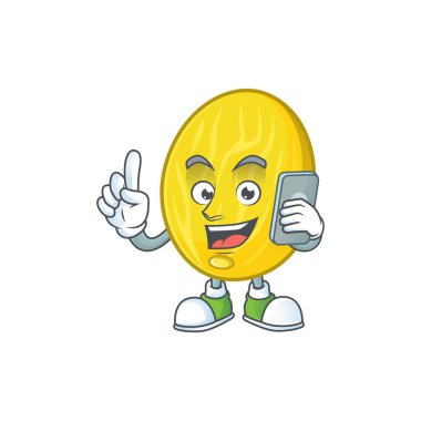 Tatlı maskotu için telefon kavun çizgi film karakteri ile