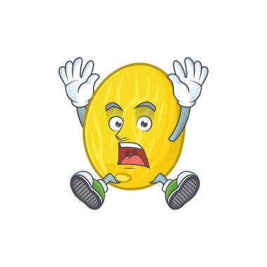 Beyaz arka planda başarılı kavun çizgi film karakteri